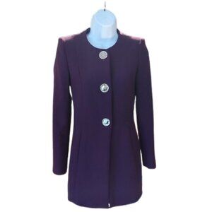 ZARA Purple Vintage Inspired Long Tailored Suit Jacket Blazer Sz XS 24